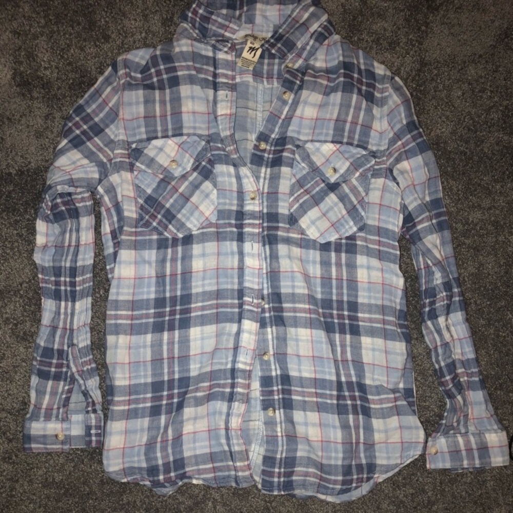 Flannel Shirt, Red White & Blue, Sz M